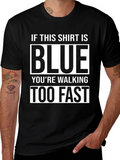Humorous Blue Walking Speed Black T-Shirt