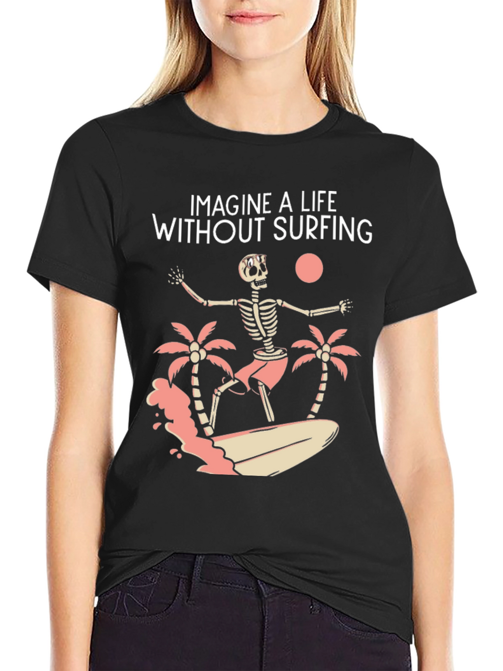Surfing Skeleton T-Shirt - Imagine Life Without Surfing