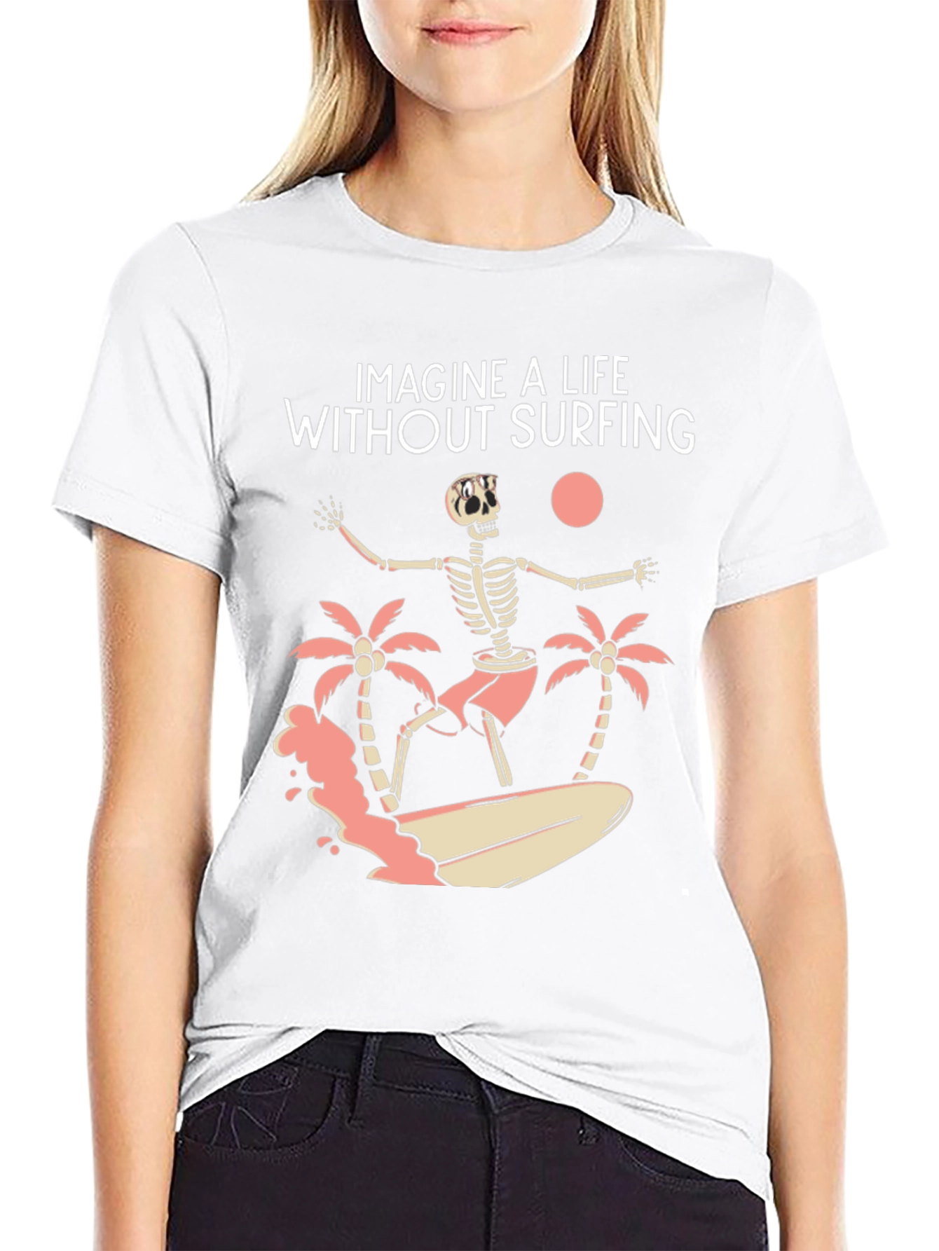 Surfing Skeleton T-Shirt - Imagine Life Without Surfing