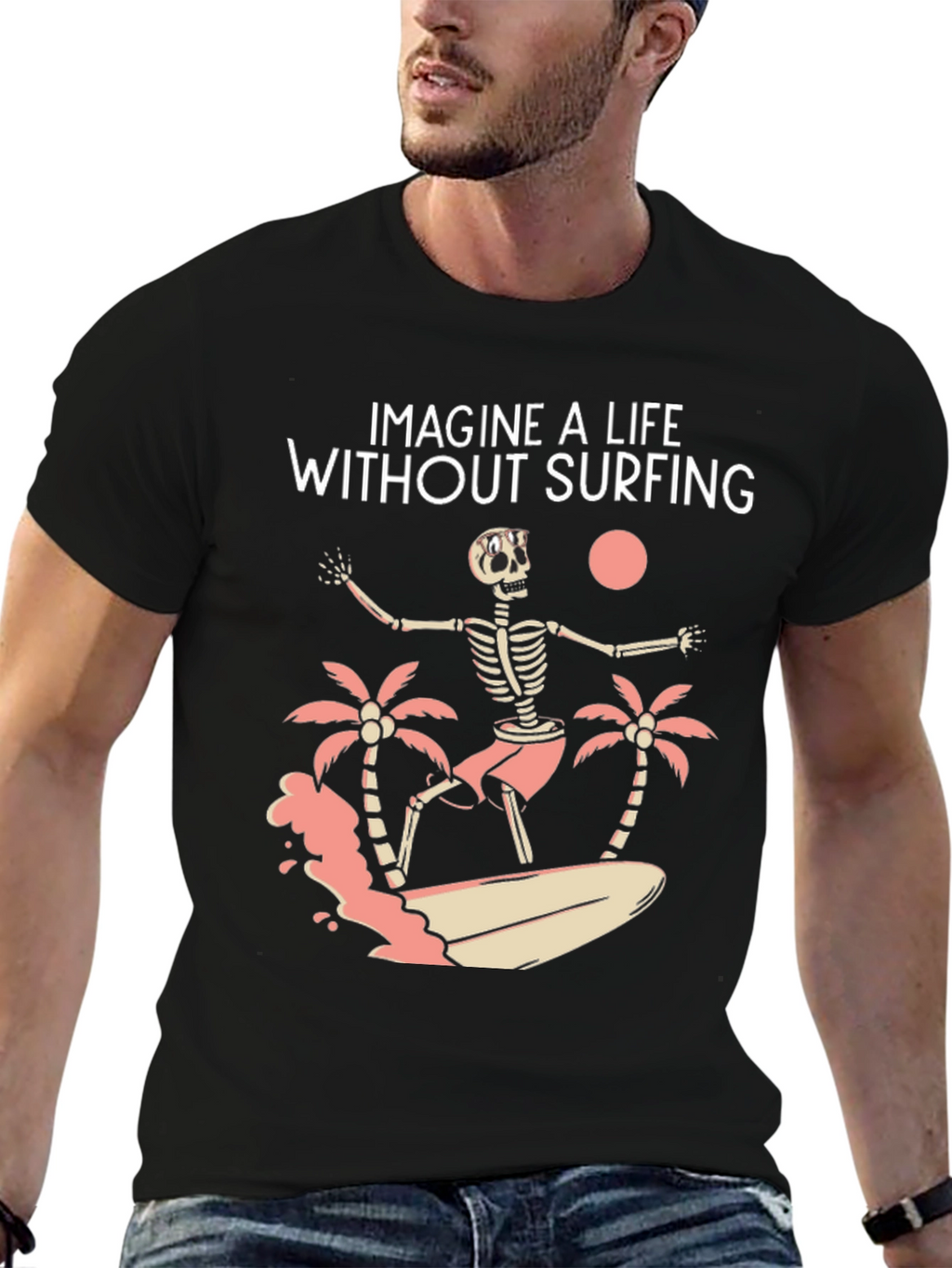 Surfing Skeleton T-Shirt - Imagine Life Without Surfing