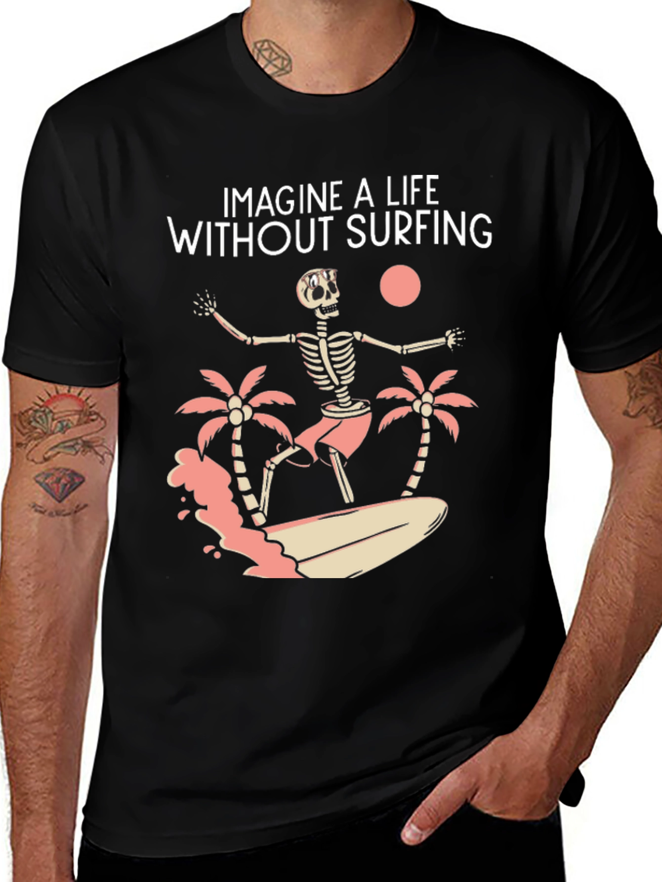 Surfing Skeleton T-Shirt - Imagine Life Without Surfing