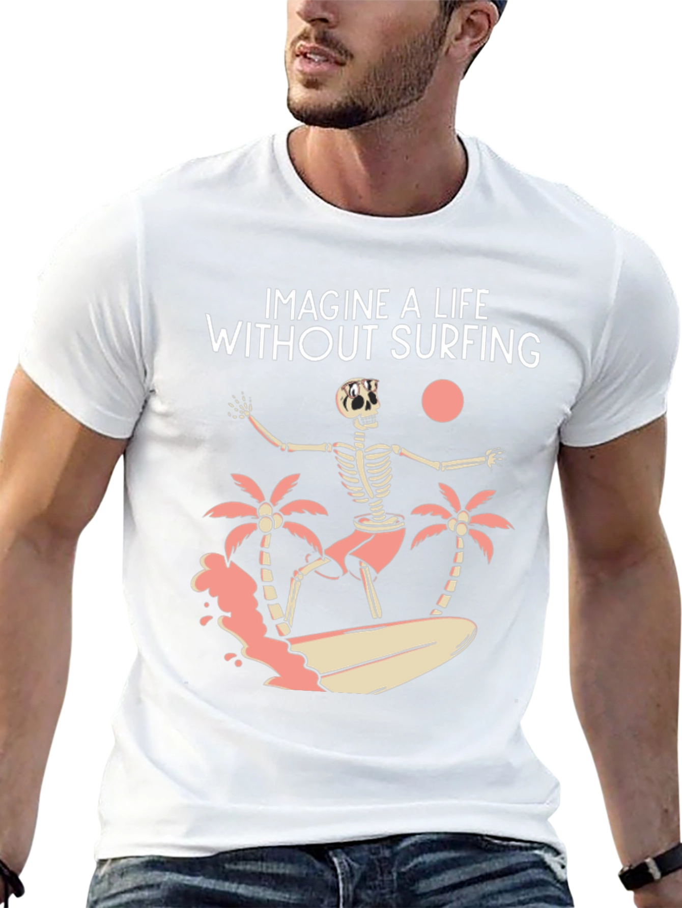 Surfing Skeleton T-Shirt - Imagine Life Without Surfing