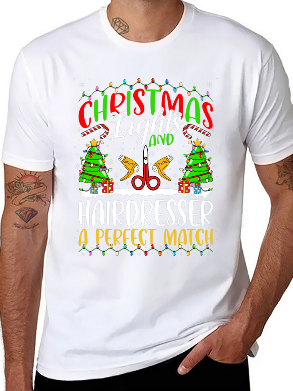 Christmas Hairdresser T-Shirt - Perfect Match Holiday Tee
