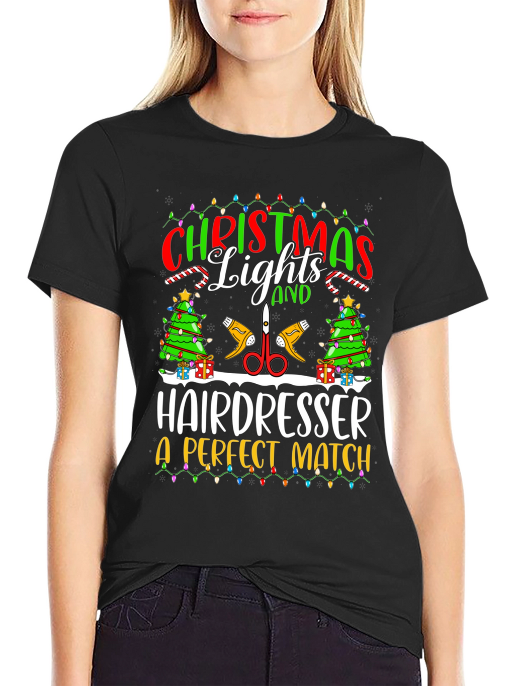 Christmas Hairdresser T-Shirt - Perfect Match Holiday Tee