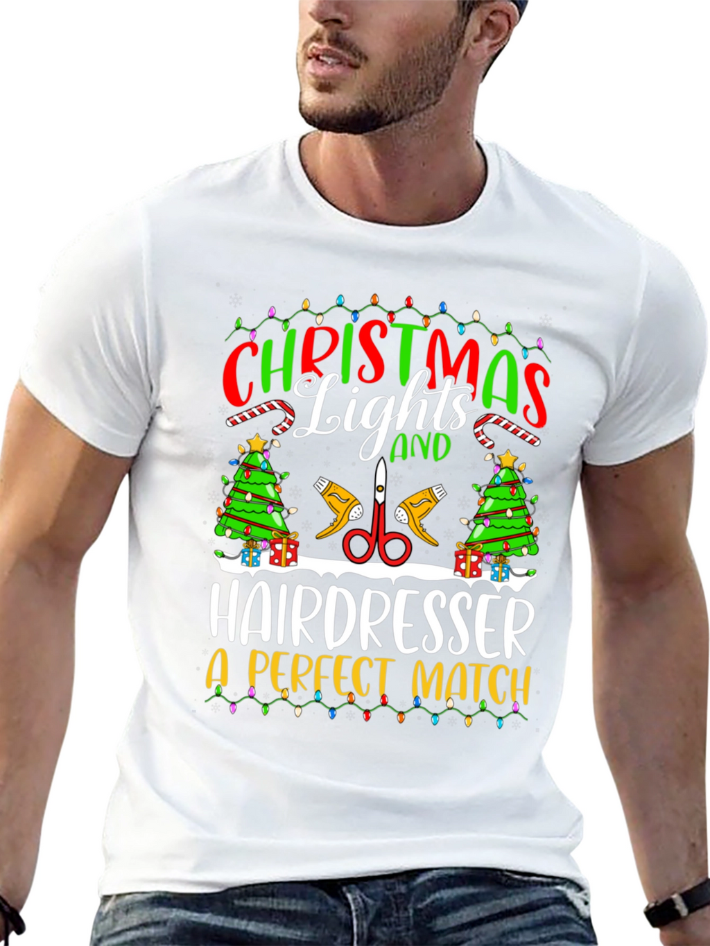 Christmas Hairdresser T-Shirt - Perfect Match Holiday Tee