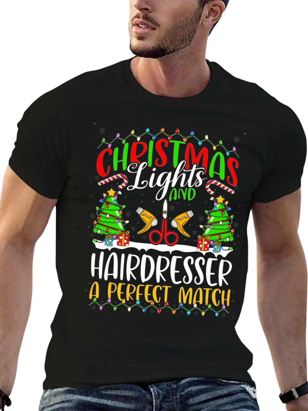 Christmas Hairdresser T-Shirt - Perfect Match Holiday Tee