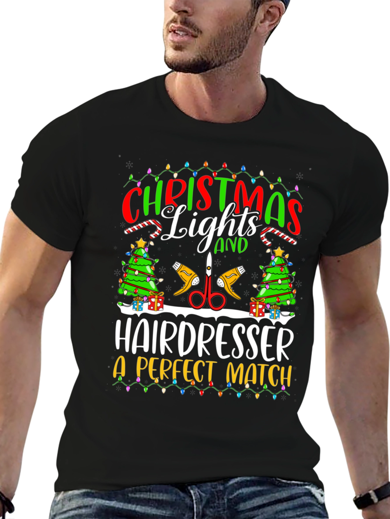 Christmas Hairdresser T-Shirt - Perfect Match Holiday Tee