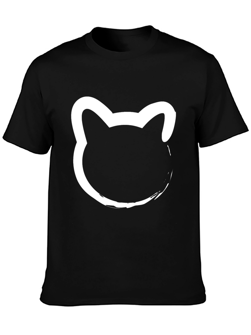 Black T-Shirt with Cat Silhouette