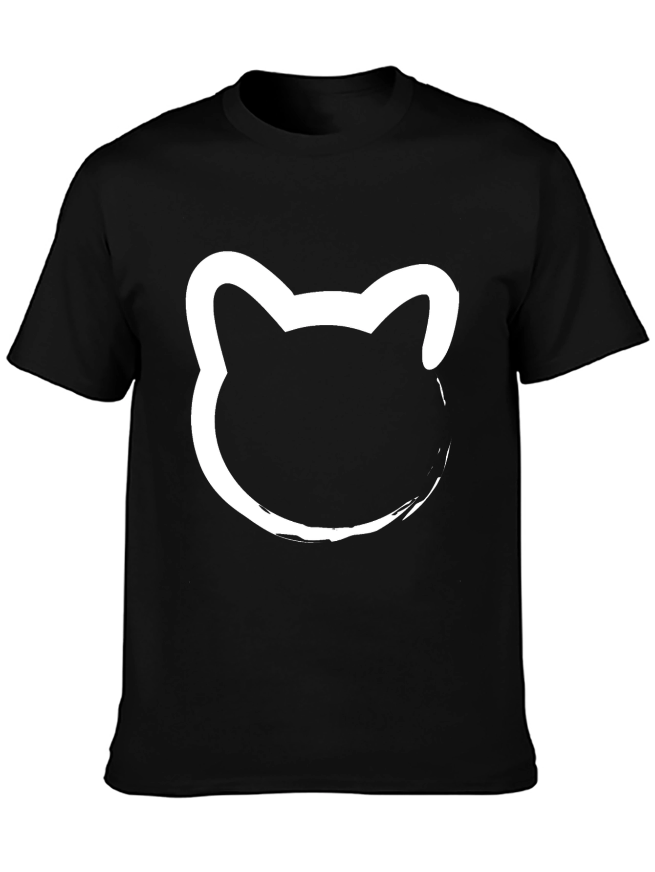 Black T-Shirt with Cat Silhouette