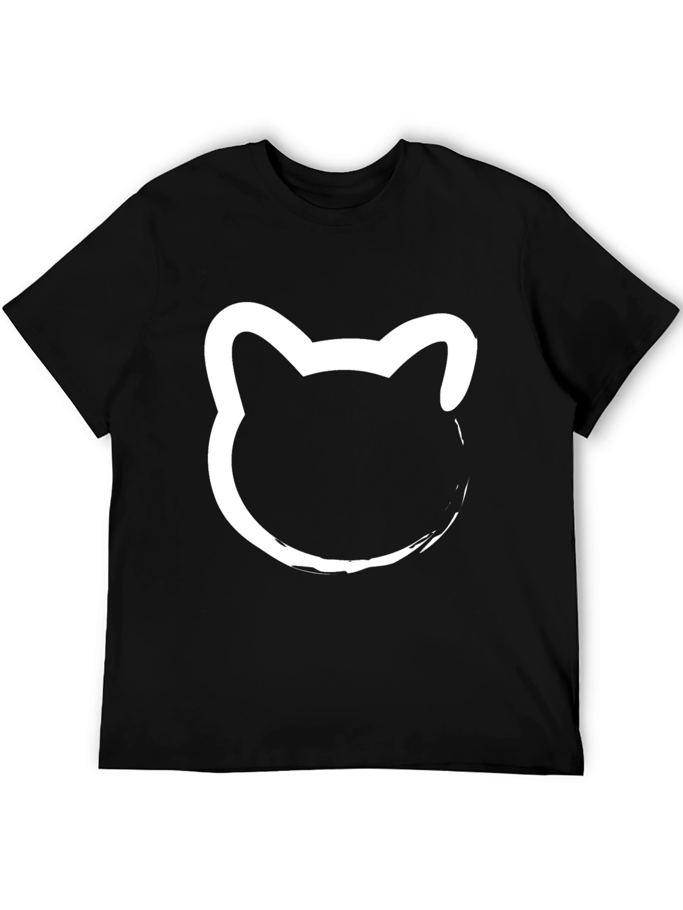 Black T-Shirt with Cat Silhouette