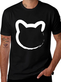 Black T-Shirt with Cat Silhouette
