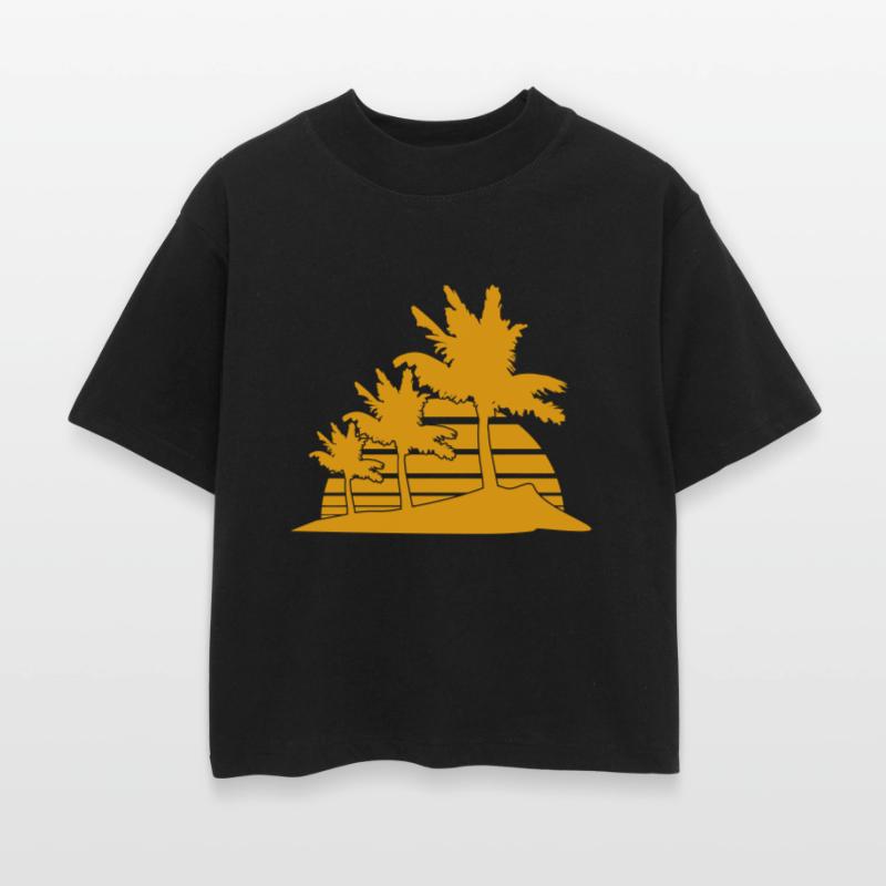 3 Palm Trees Island Tree Stripe Sun Sunset Evening