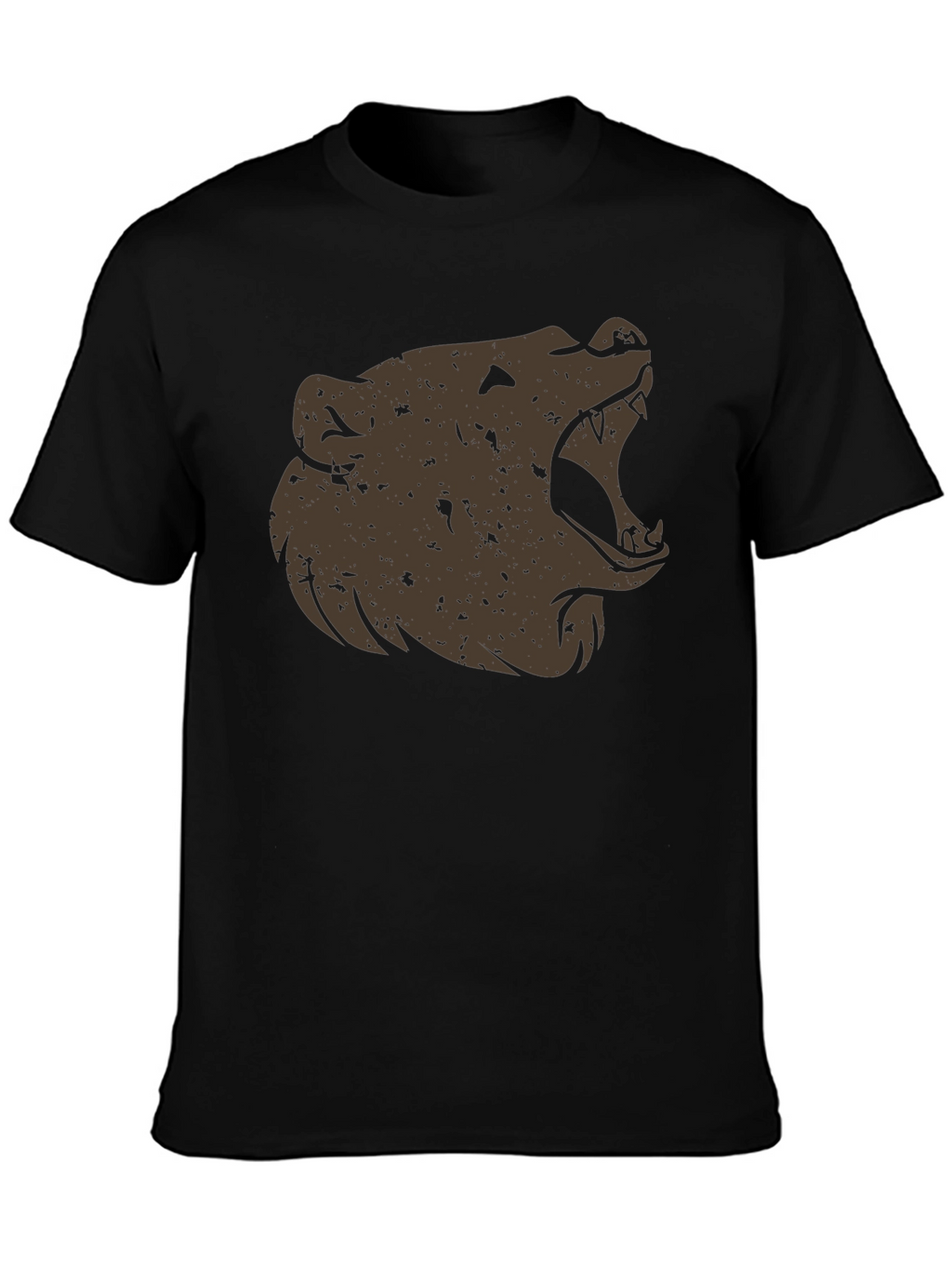 Roaring Bear Graphic Tee - Black Cotton Comfort