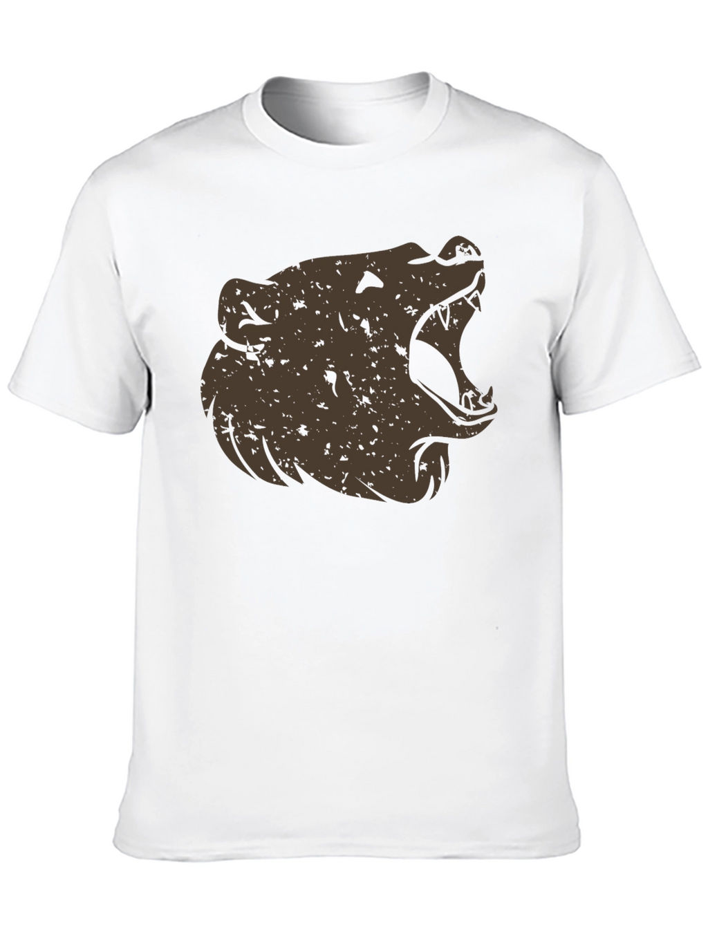 Roaring Bear Graphic Tee - Black Cotton Comfort