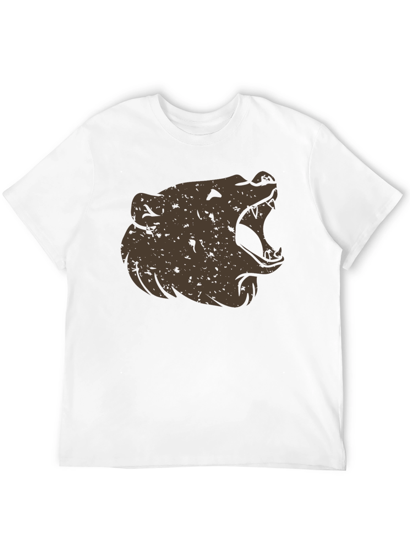 Roaring Bear Graphic Tee - Black Cotton Comfort