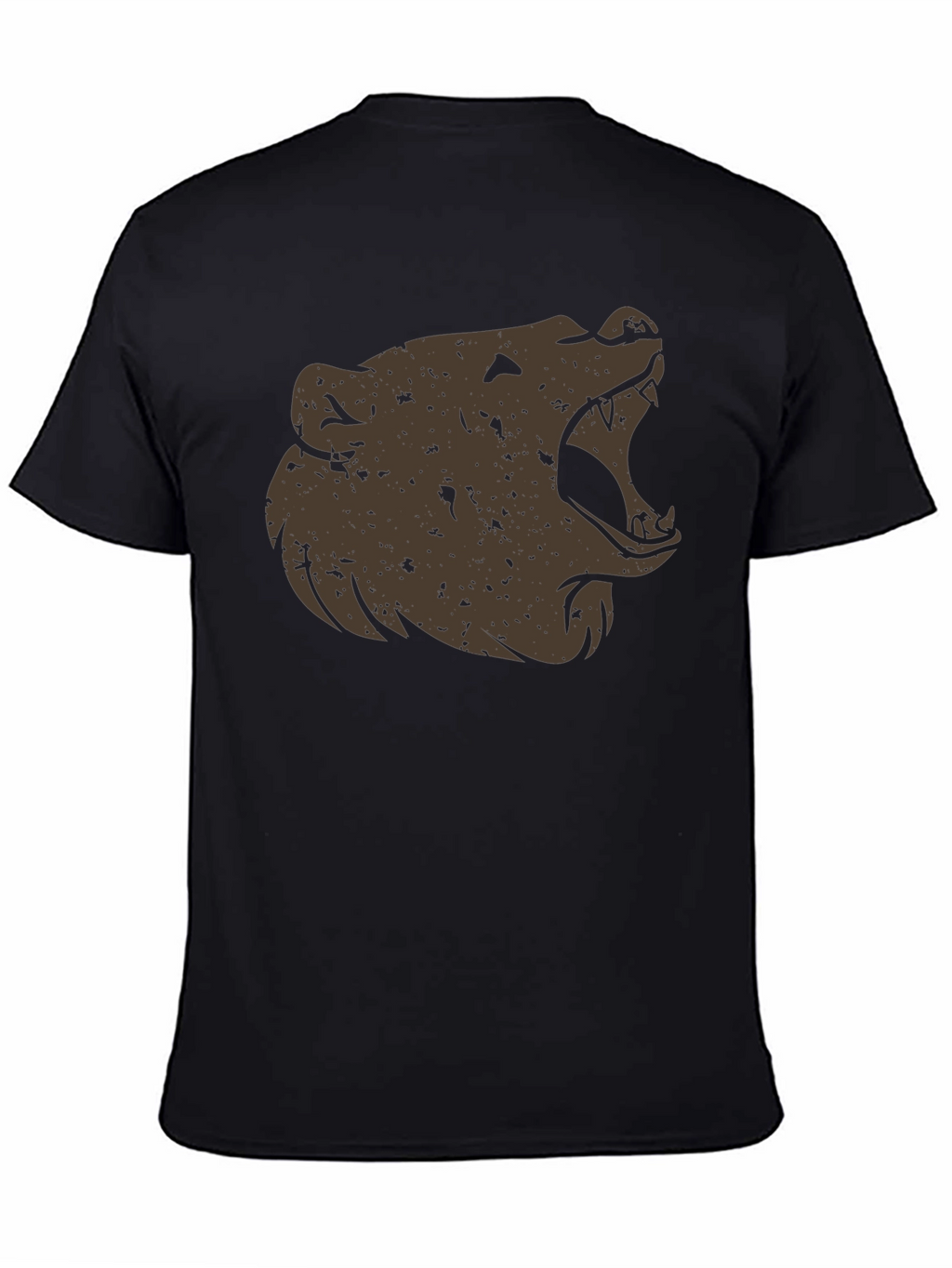 Roaring Bear Graphic Tee - Black Cotton Comfort