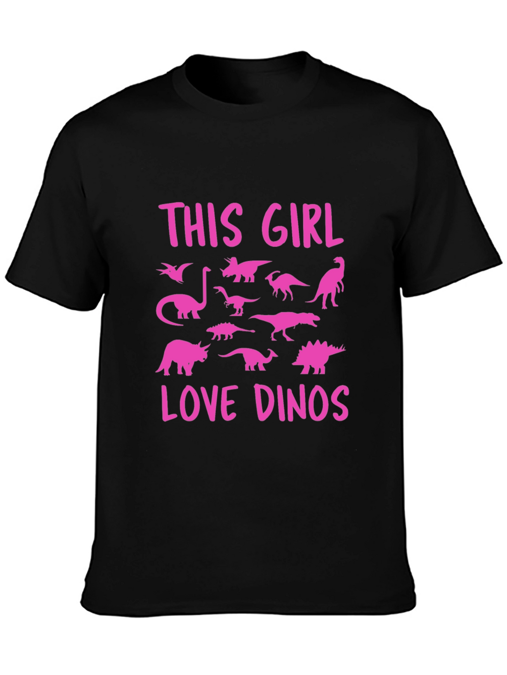 This Girl Love Dinos T-Shirt Black