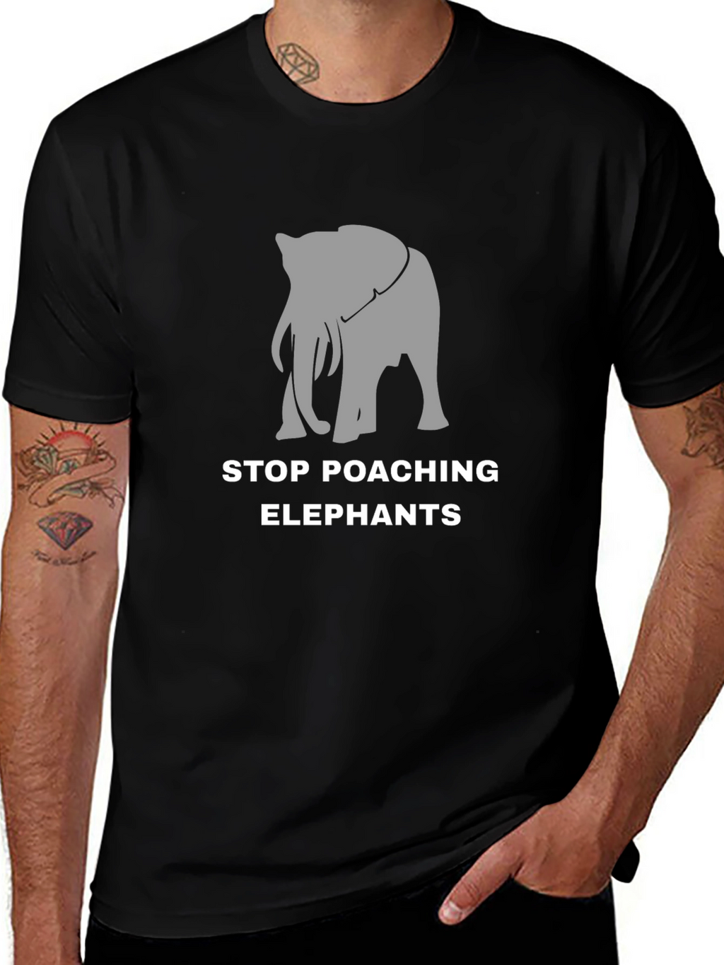 Stop Poaching Elephants Graphic Tee