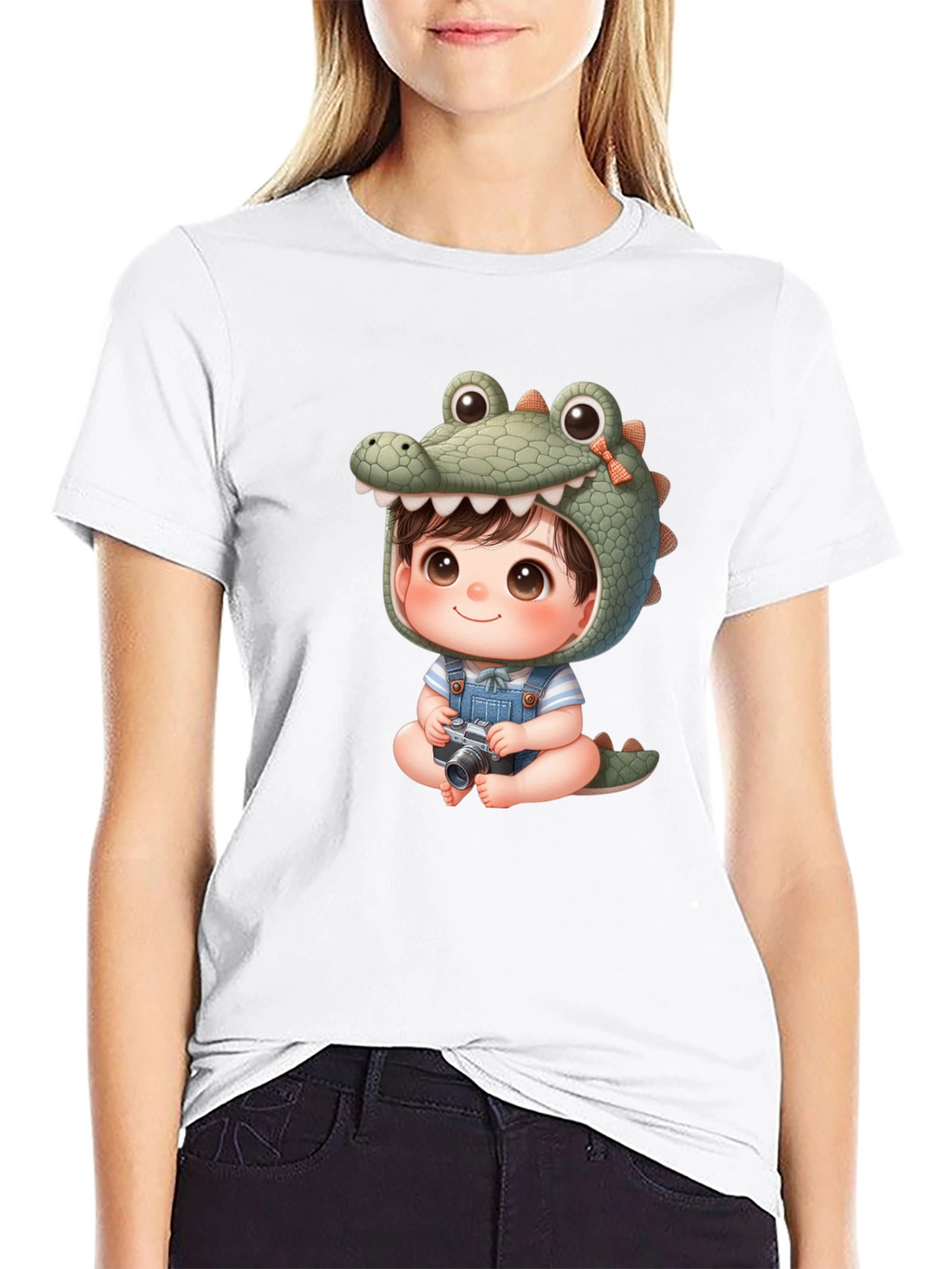 Cute Cartoon Alligator Baby Tee