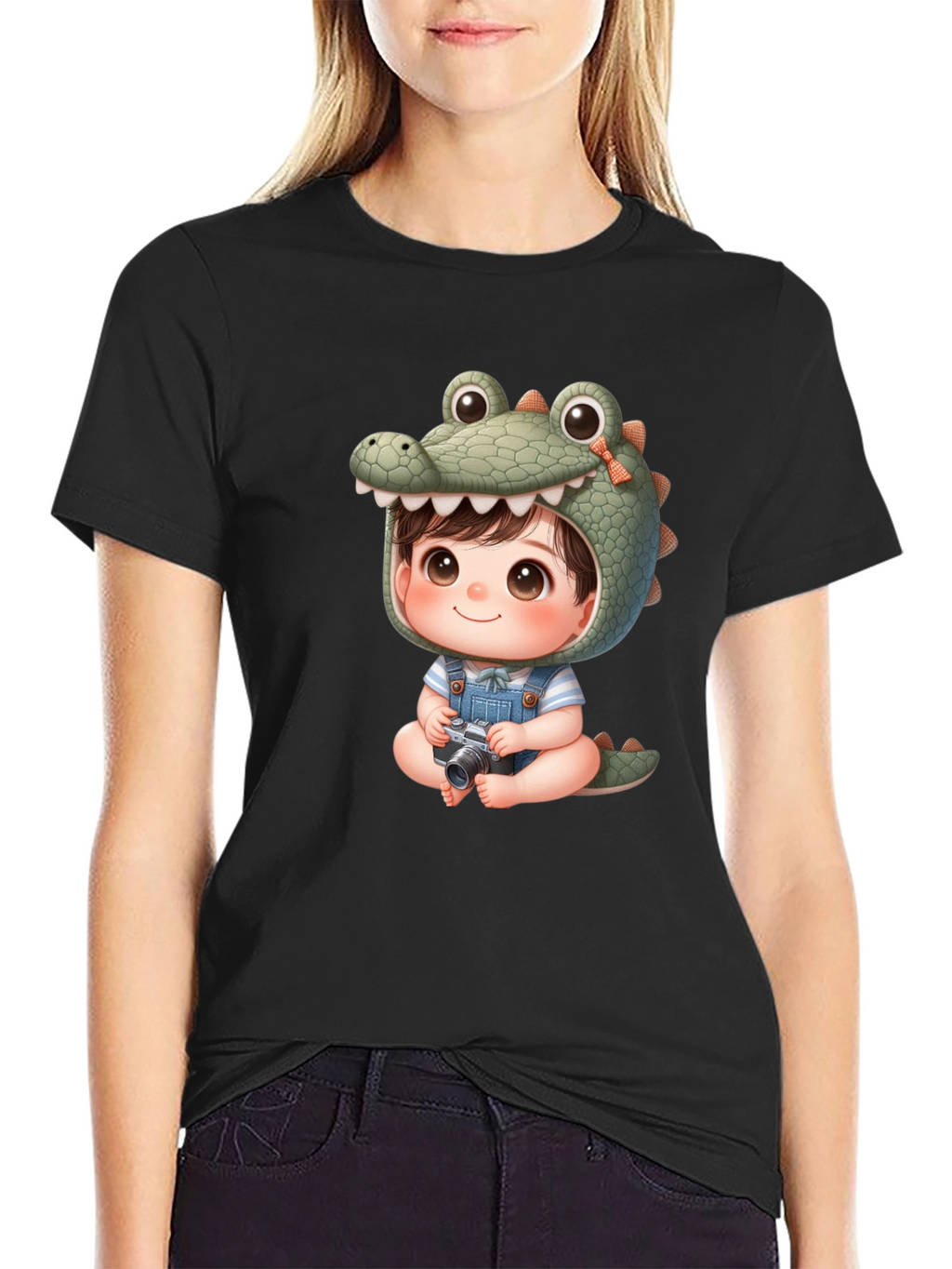 Cute Cartoon Alligator Baby Tee