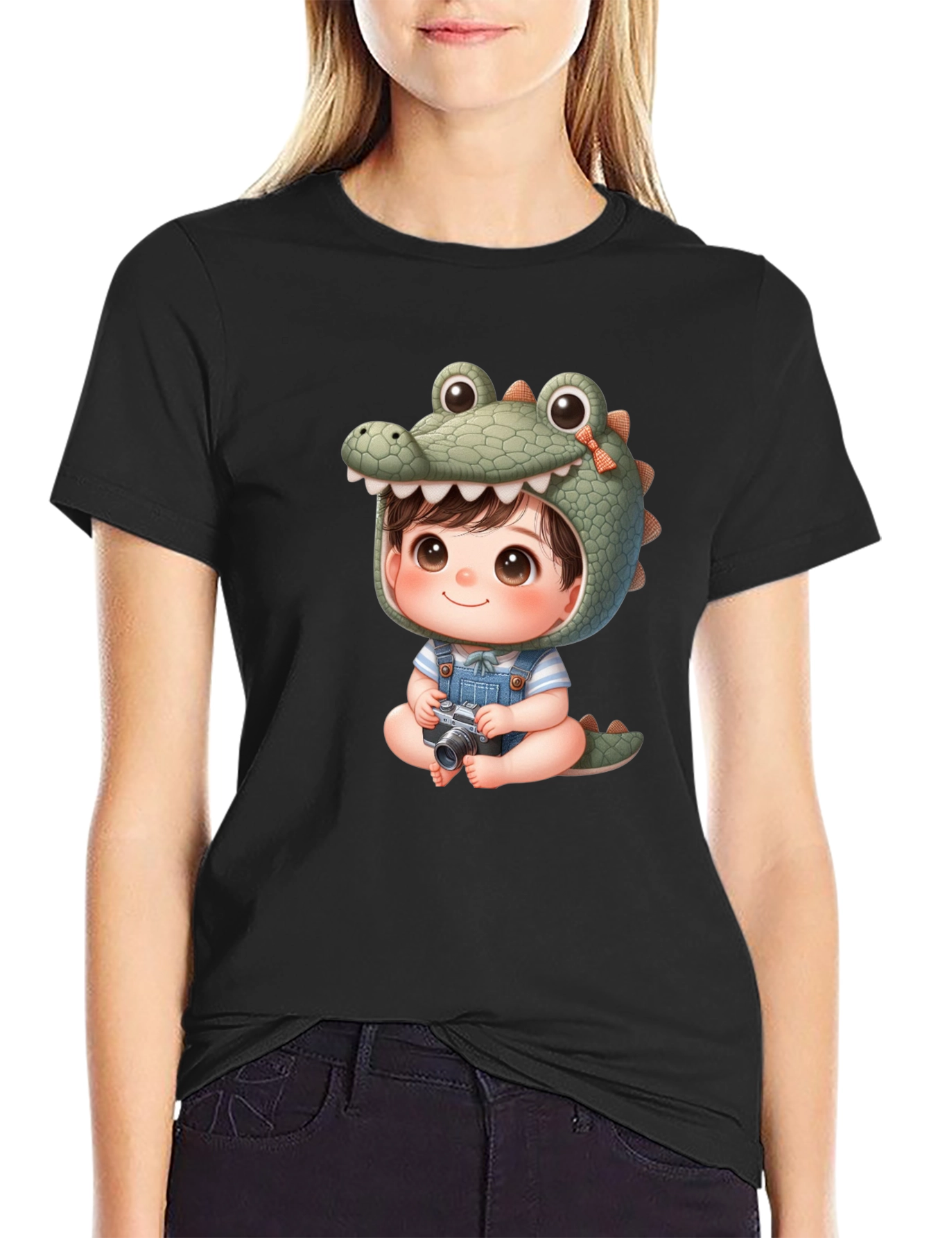 Cute Cartoon Alligator Baby Tee