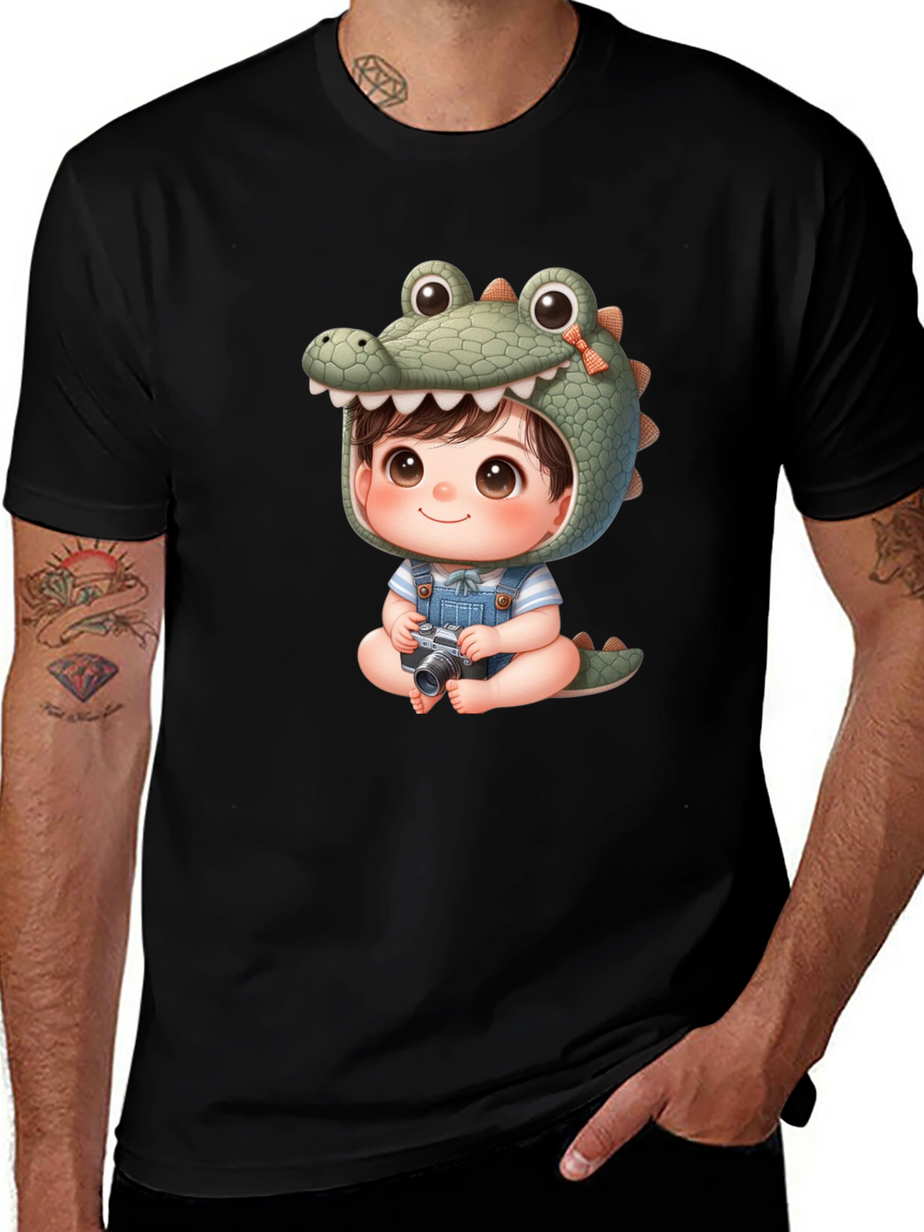 Cute Cartoon Alligator Baby Tee