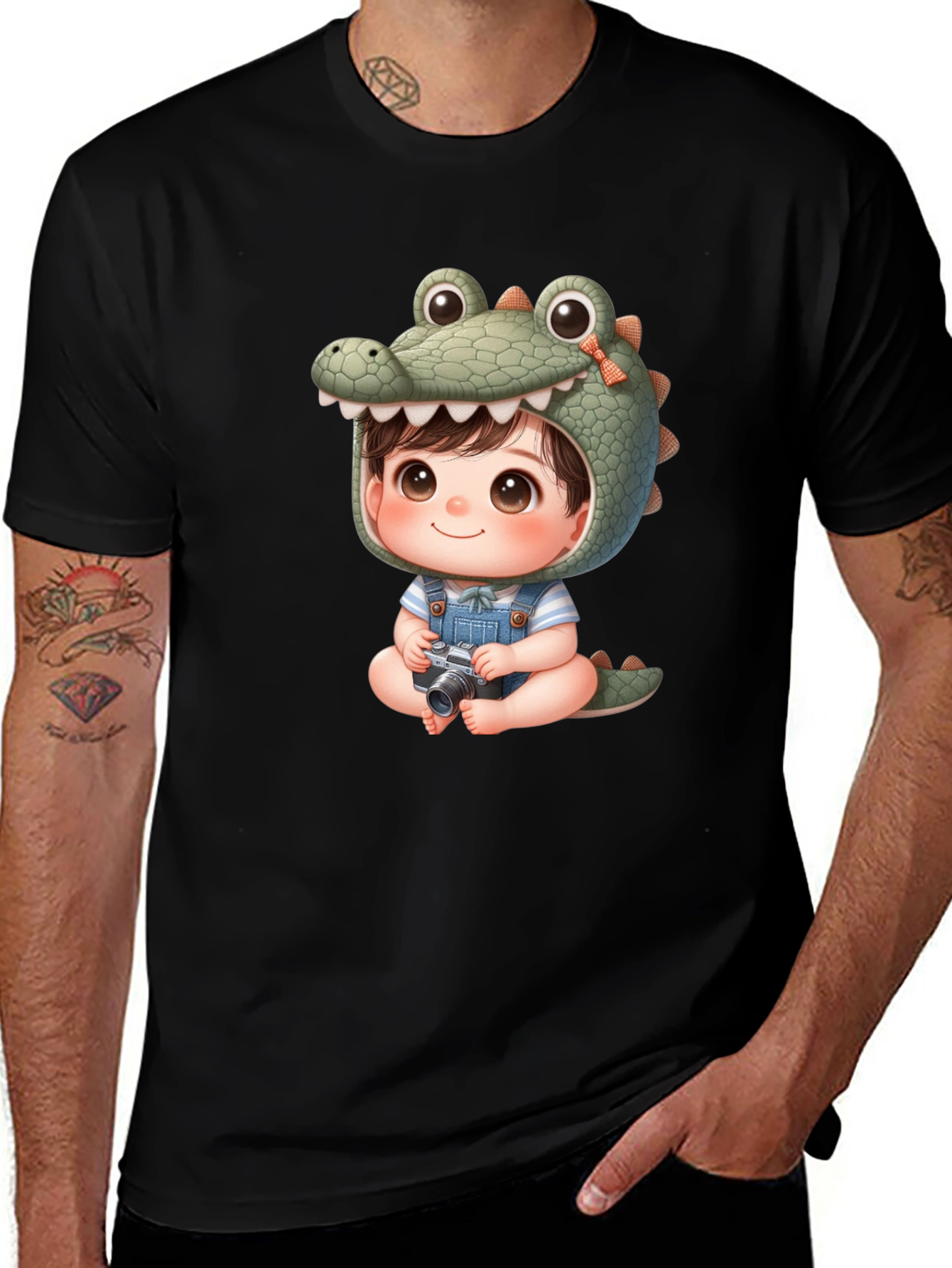 Cute Cartoon Alligator Baby Tee