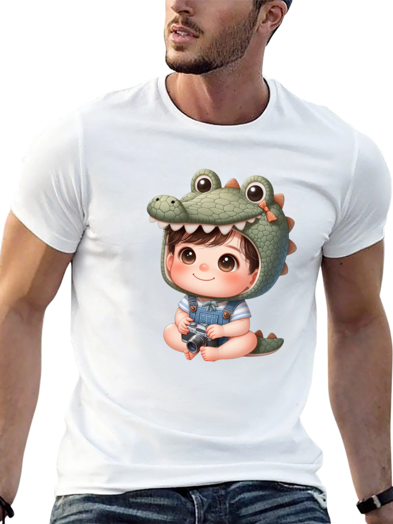 Cute Cartoon Alligator Baby Tee