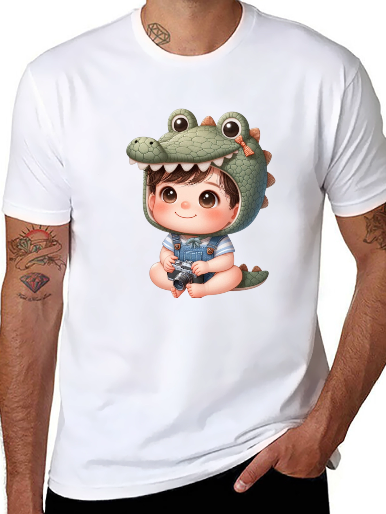 Cute Cartoon Alligator Baby Tee