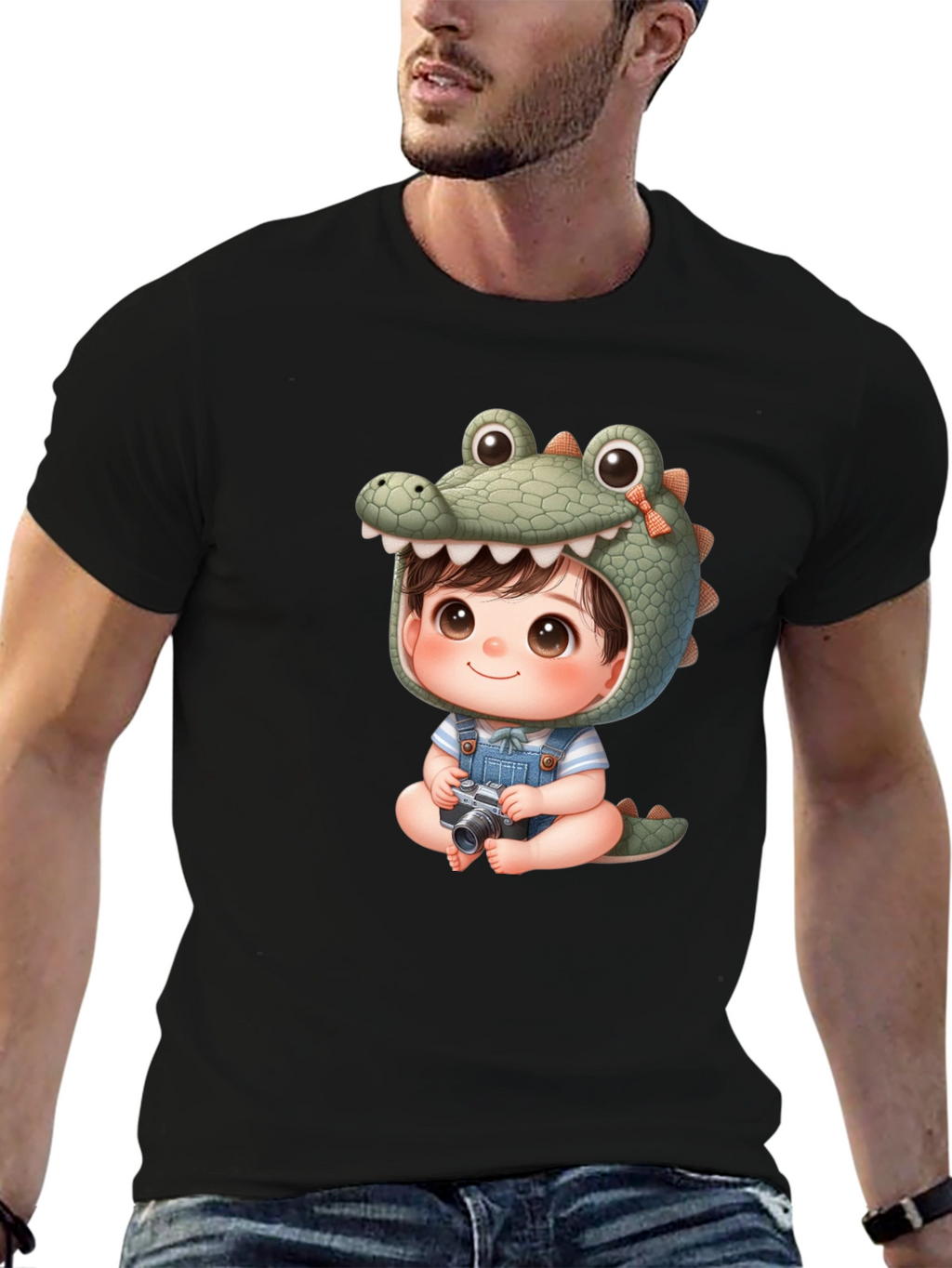 Cute Cartoon Alligator Baby Tee