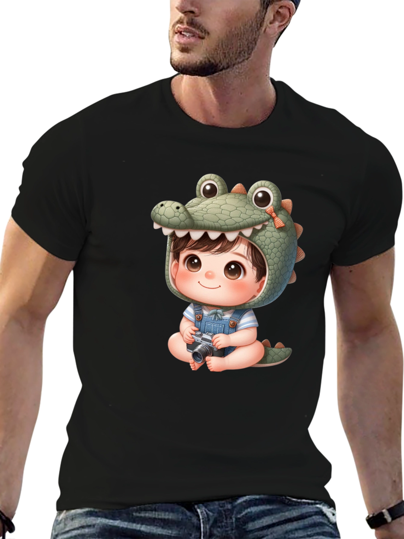 Cute Cartoon Alligator Baby Tee