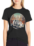 Classic Truck Cityscape Graphic Tee