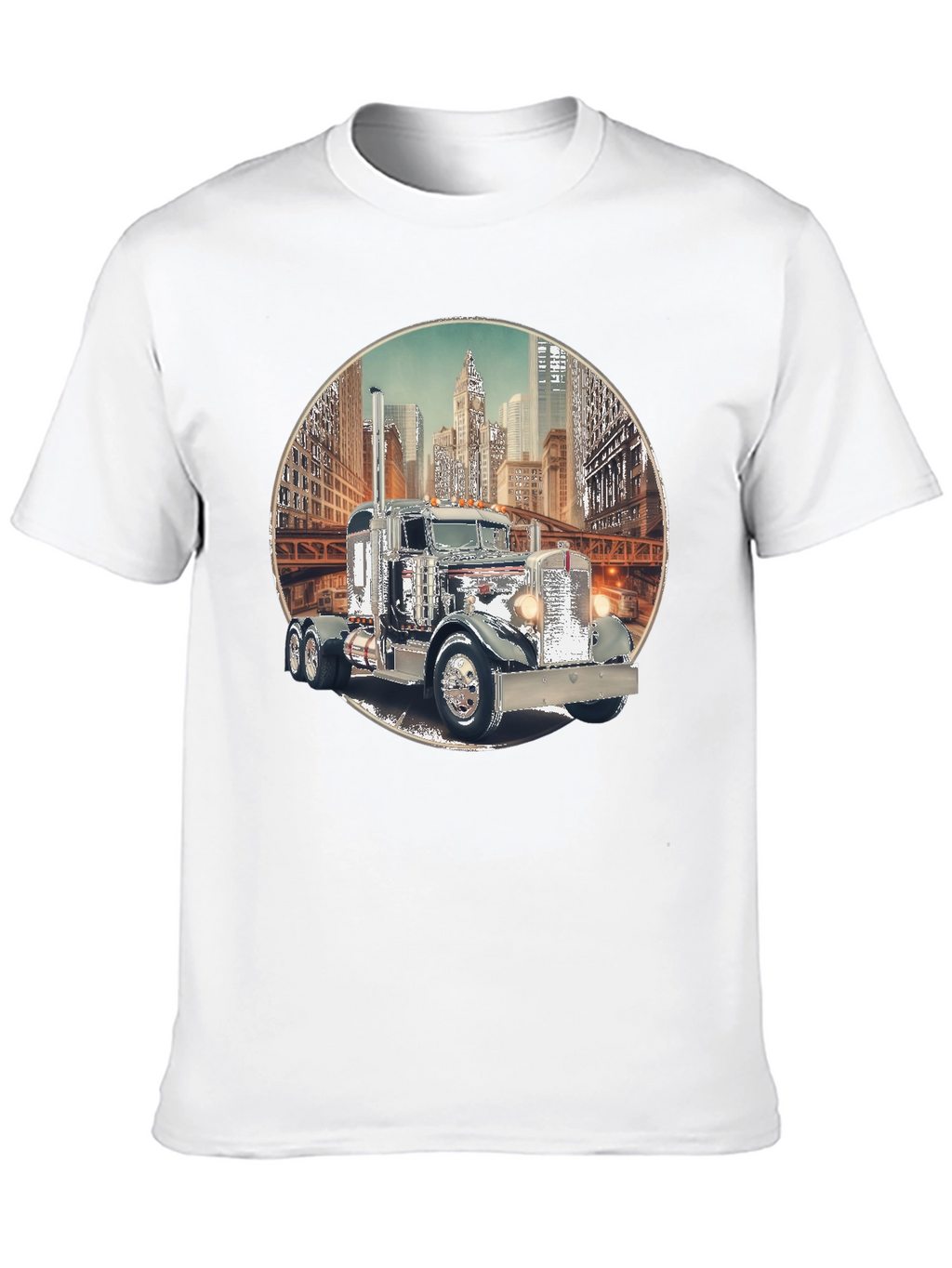 Classic Truck Cityscape Graphic Tee