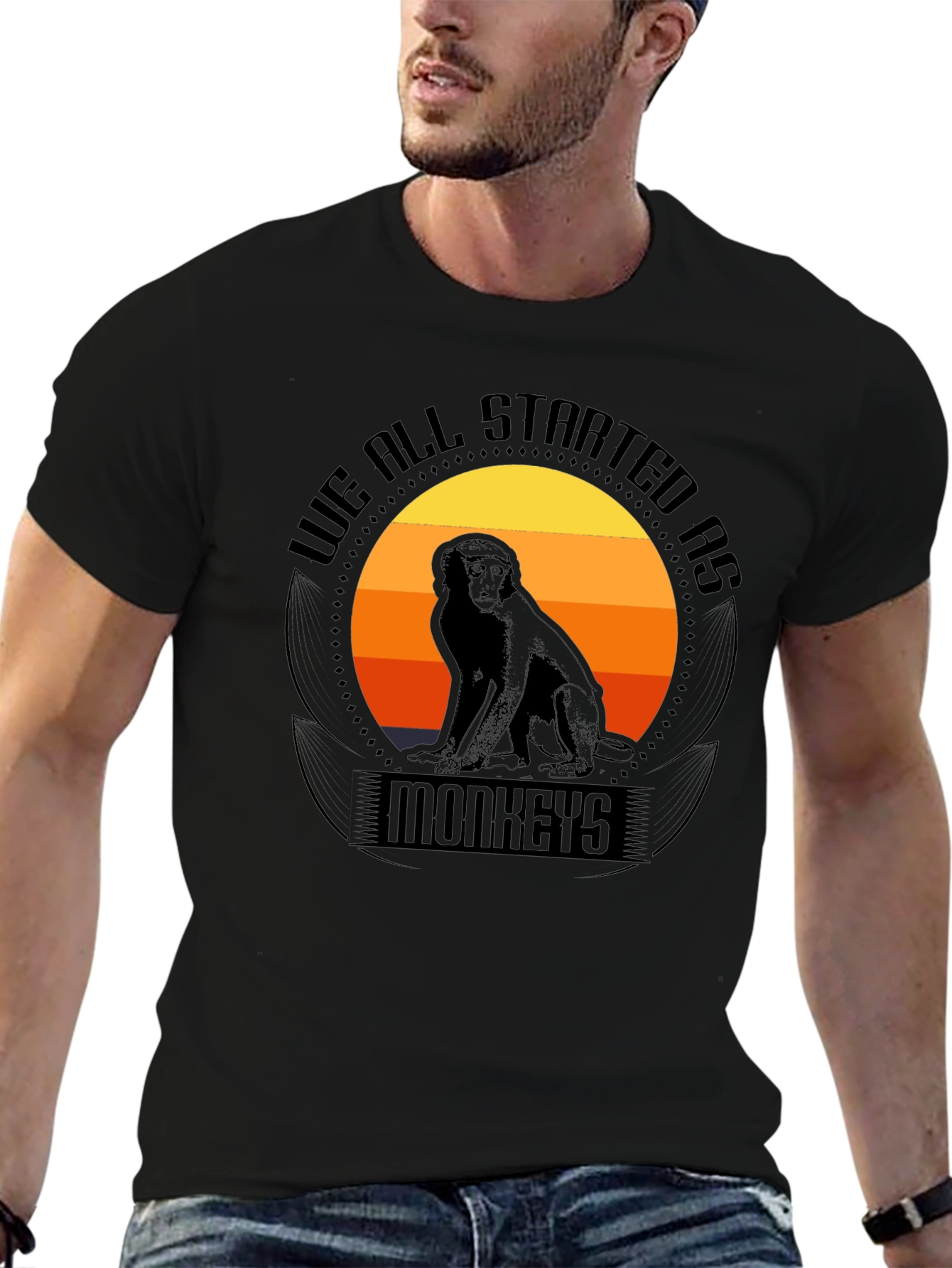 We All Started As Monkeys Graphic Tee