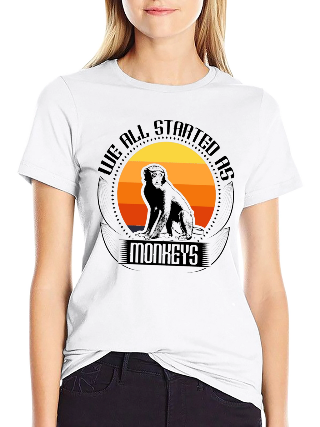 We All Started As Monkeys Graphic Tee