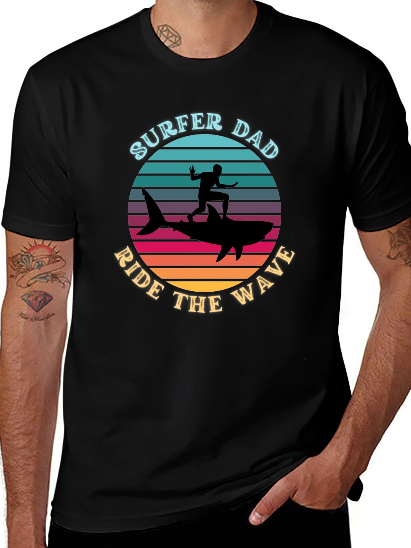 Surfer Dad Graphic Tee - Ride the Wave!