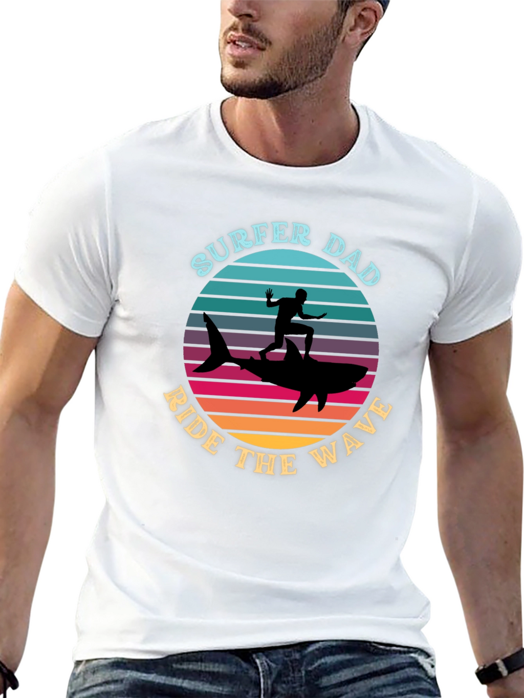 Surfer Dad Graphic Tee - Ride the Wave!