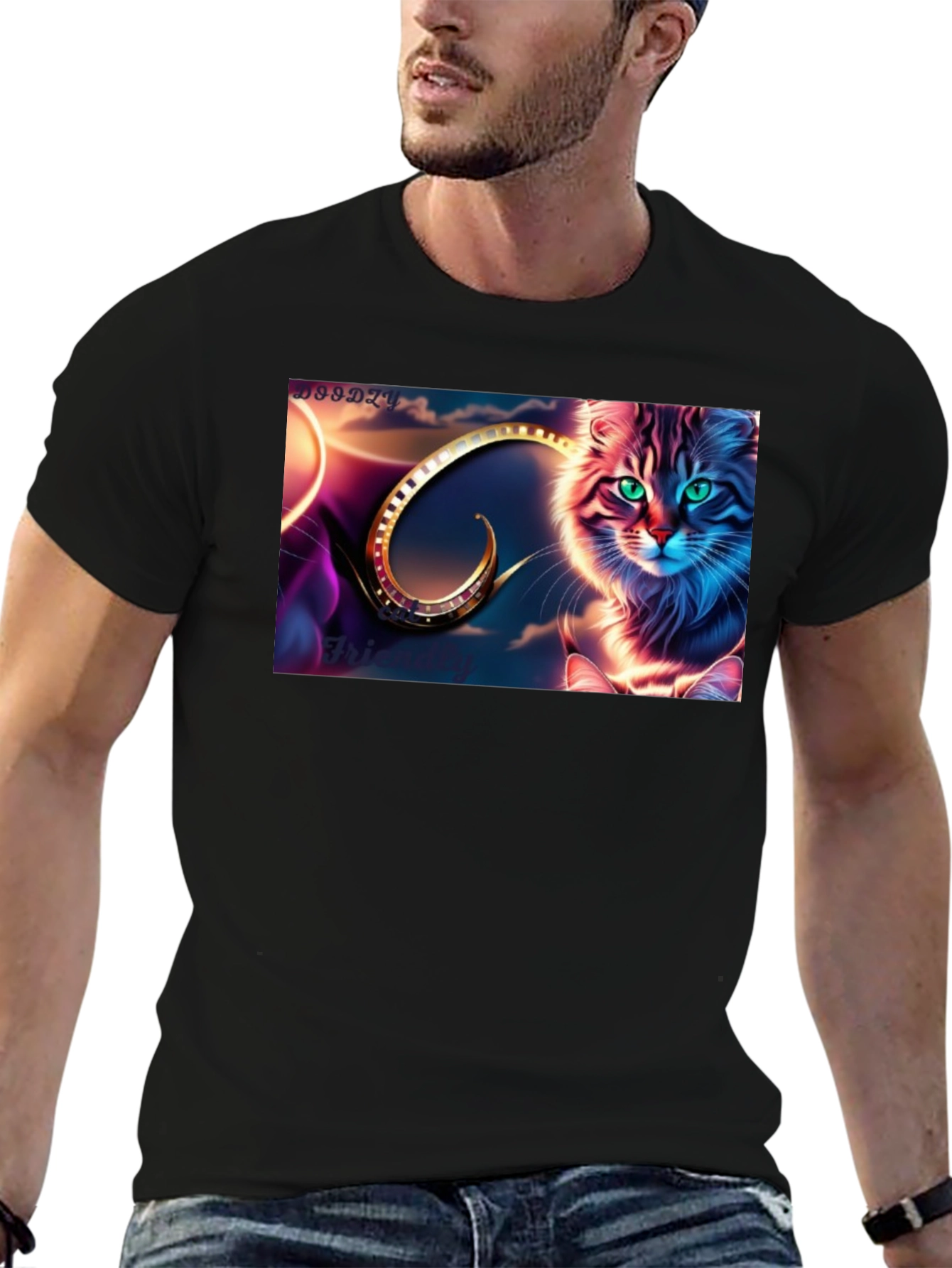 Fantasy Cat Graphic Tee - Unique Design Soft Cotton