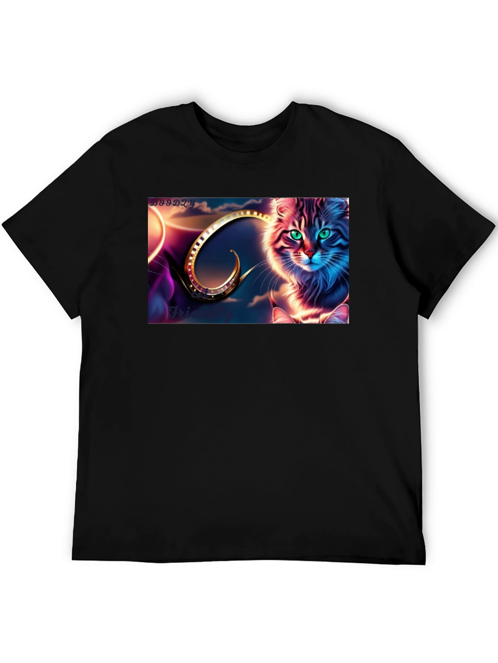 Fantasy Cat Graphic Tee - Unique Design Soft Cotton