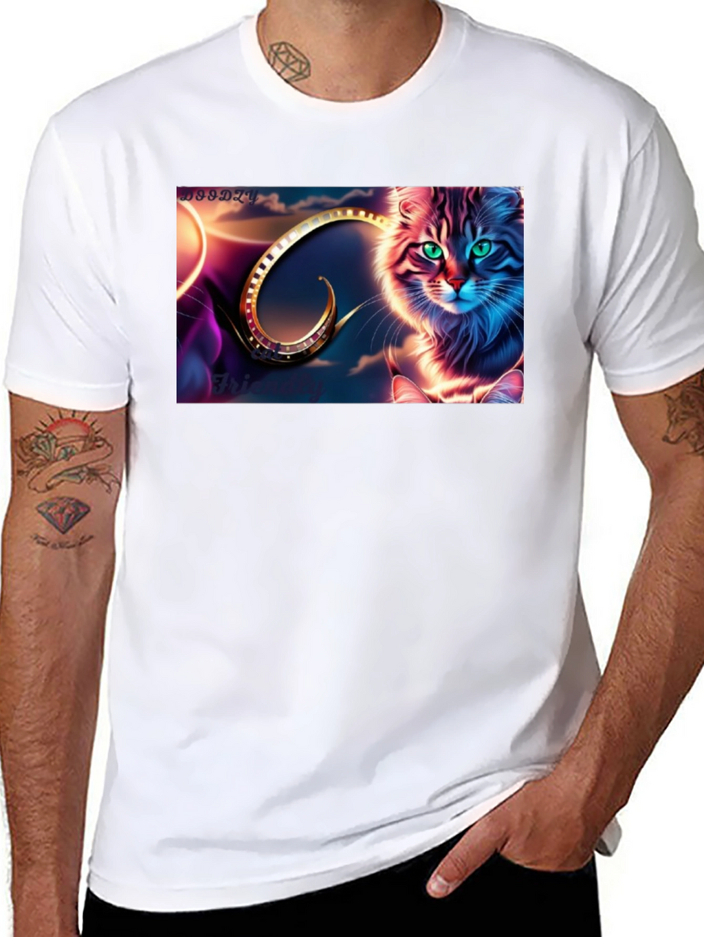 Fantasy Cat Graphic Tee - Unique Design Soft Cotton
