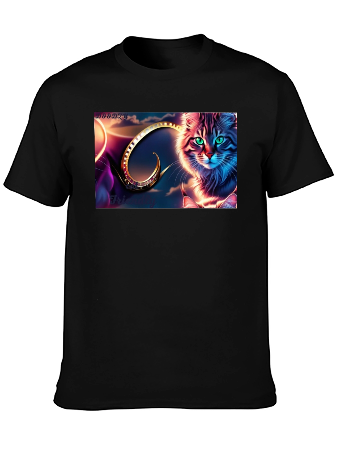 Fantasy Cat Graphic Tee - Unique Design Soft Cotton