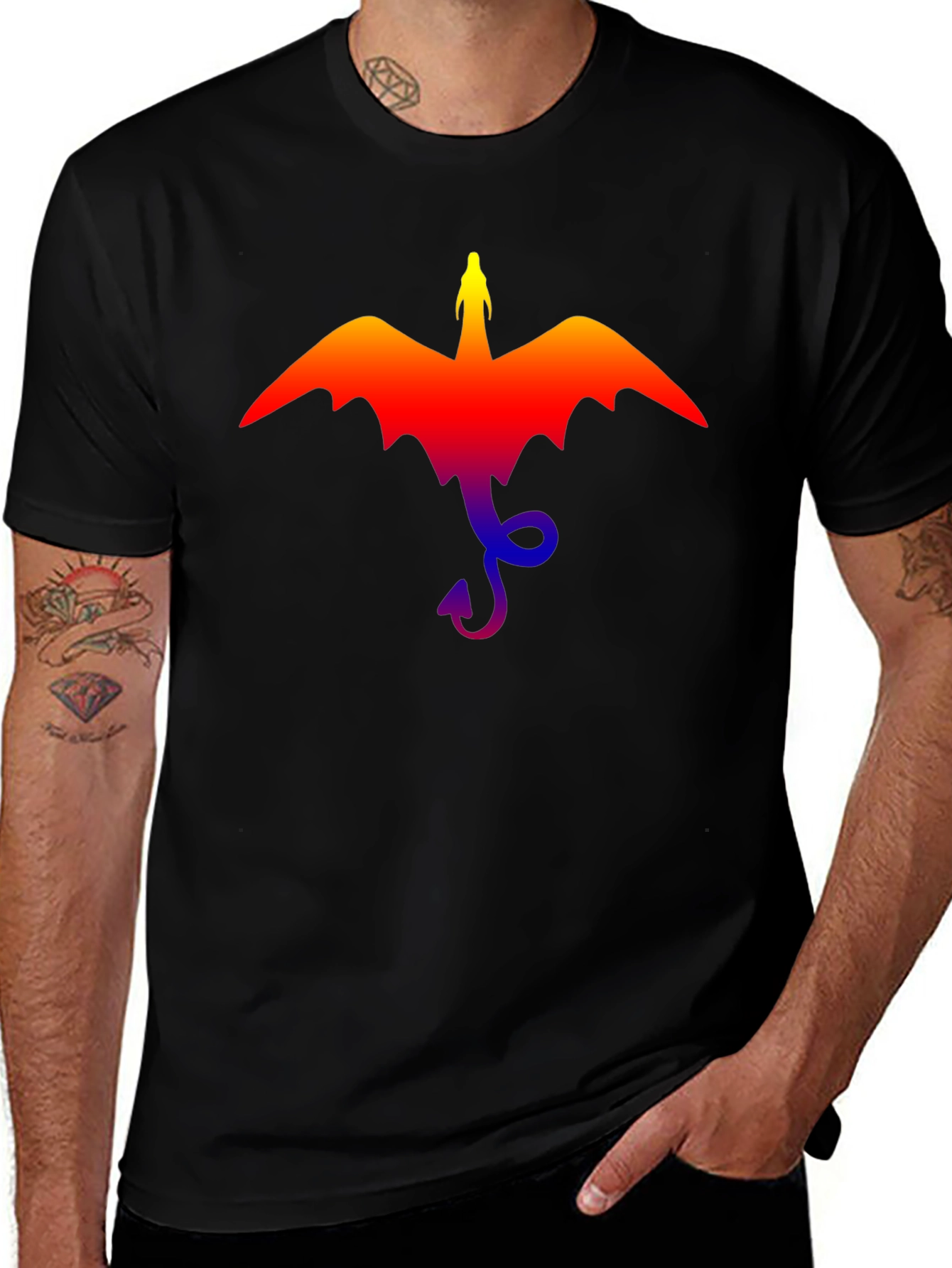 Dragon Graphic Tee - Mens Black T-Shirt