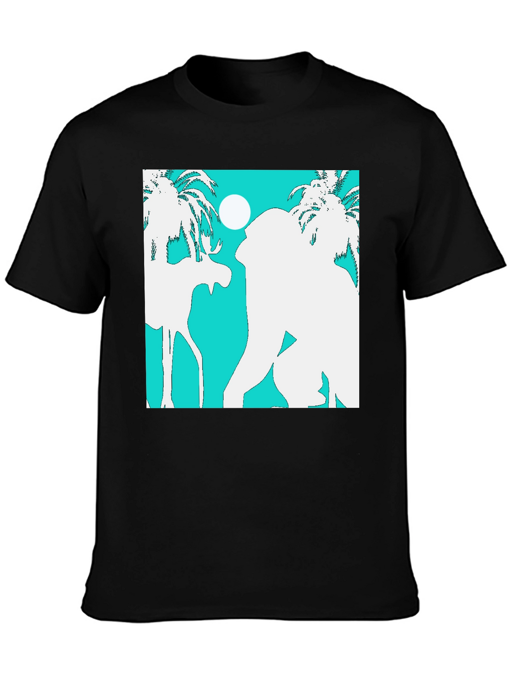 Retro Tropical Silhouette Graphic T-Shirt