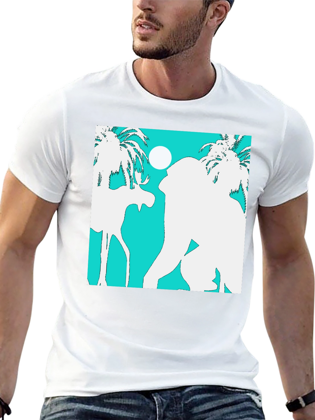 Retro Tropical Silhouette Graphic T-Shirt