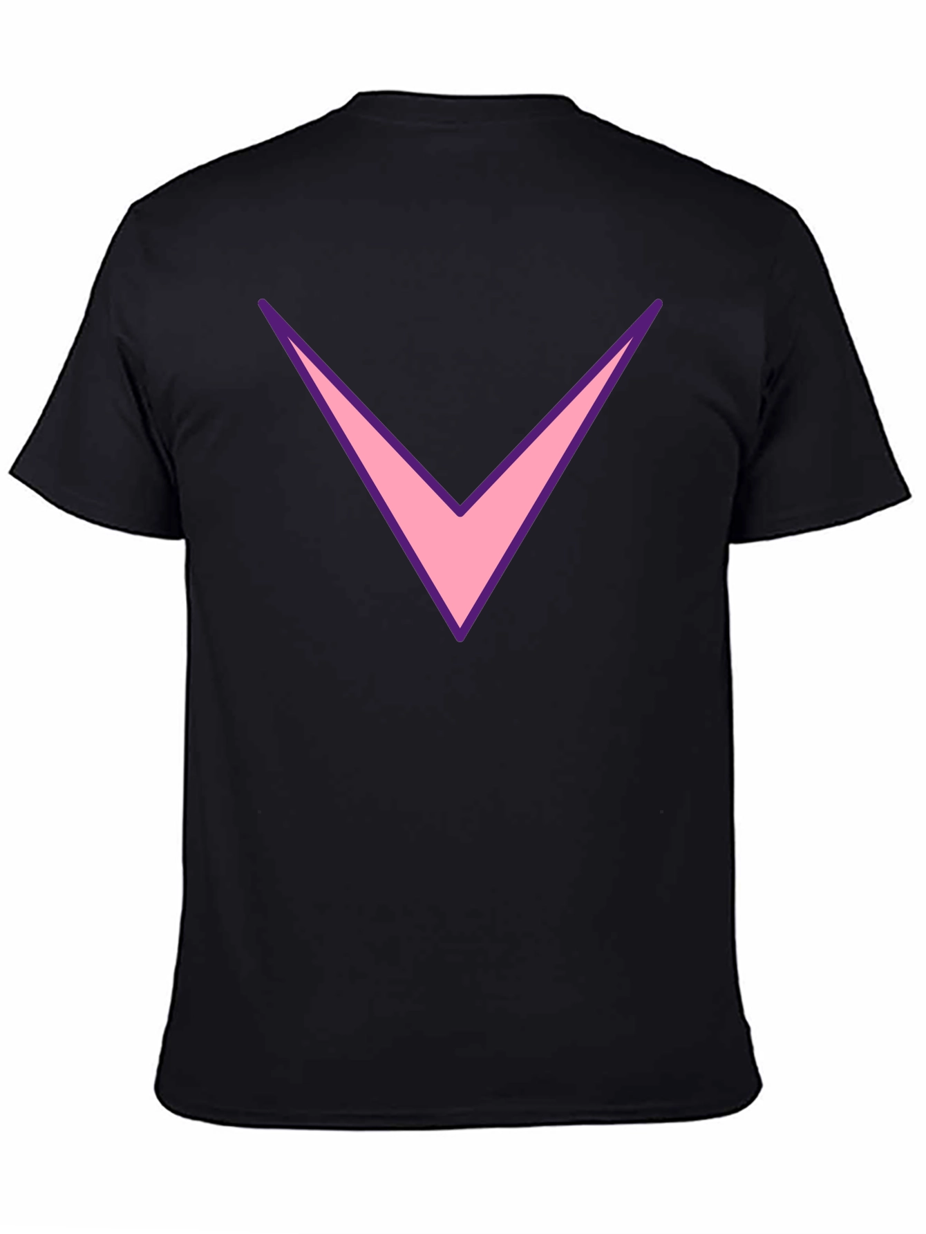 Mens Black T-Shirt with Pink Chevron Design