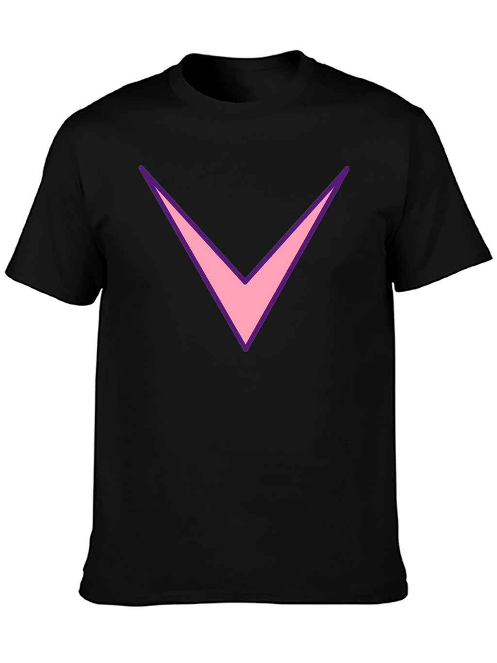 Mens Black T-Shirt with Pink Chevron Design