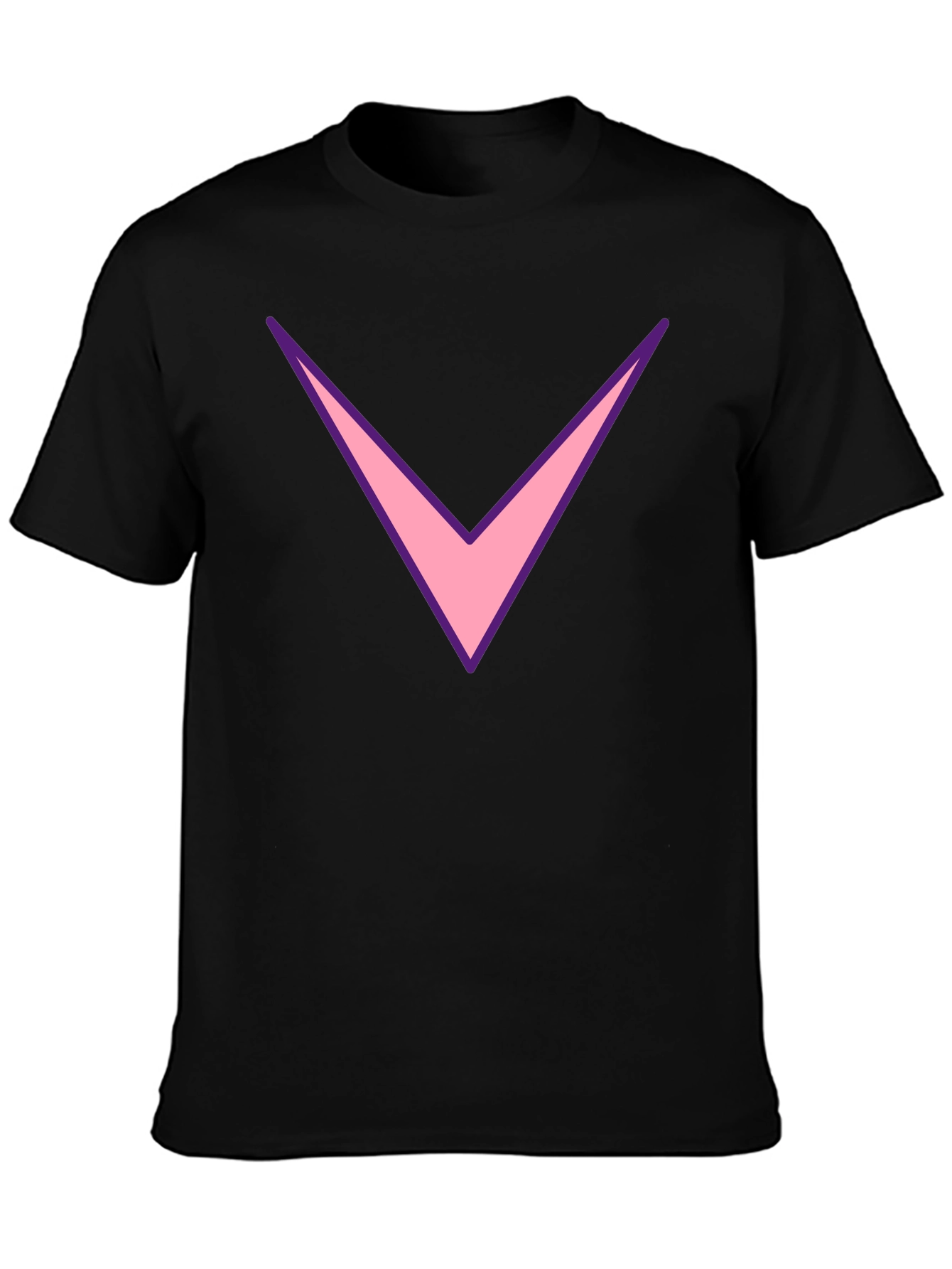 Mens Black T-Shirt with Pink Chevron Design