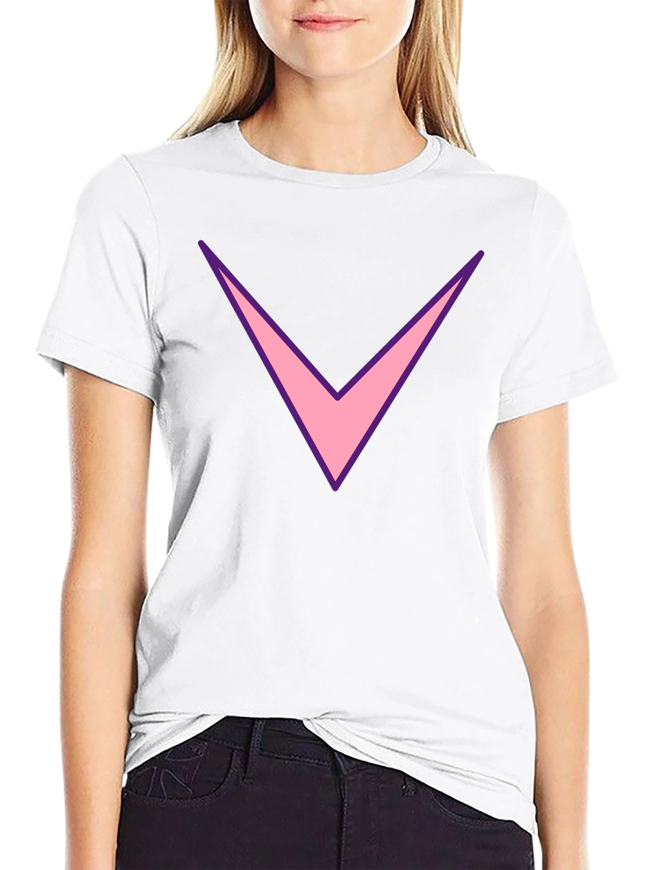 Mens Black T-Shirt with Pink Chevron Design
