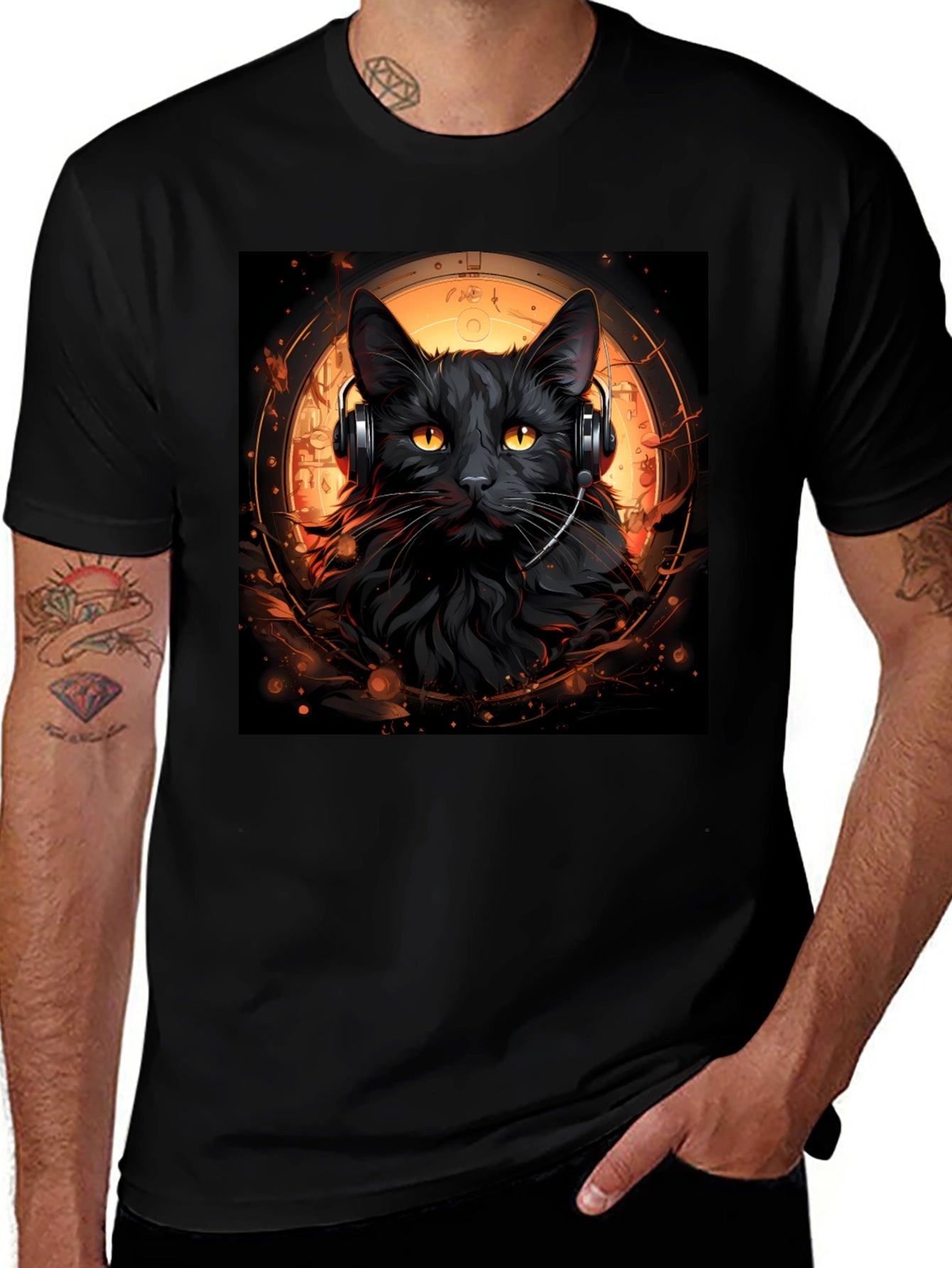Black Cat DJ Graphic Tee