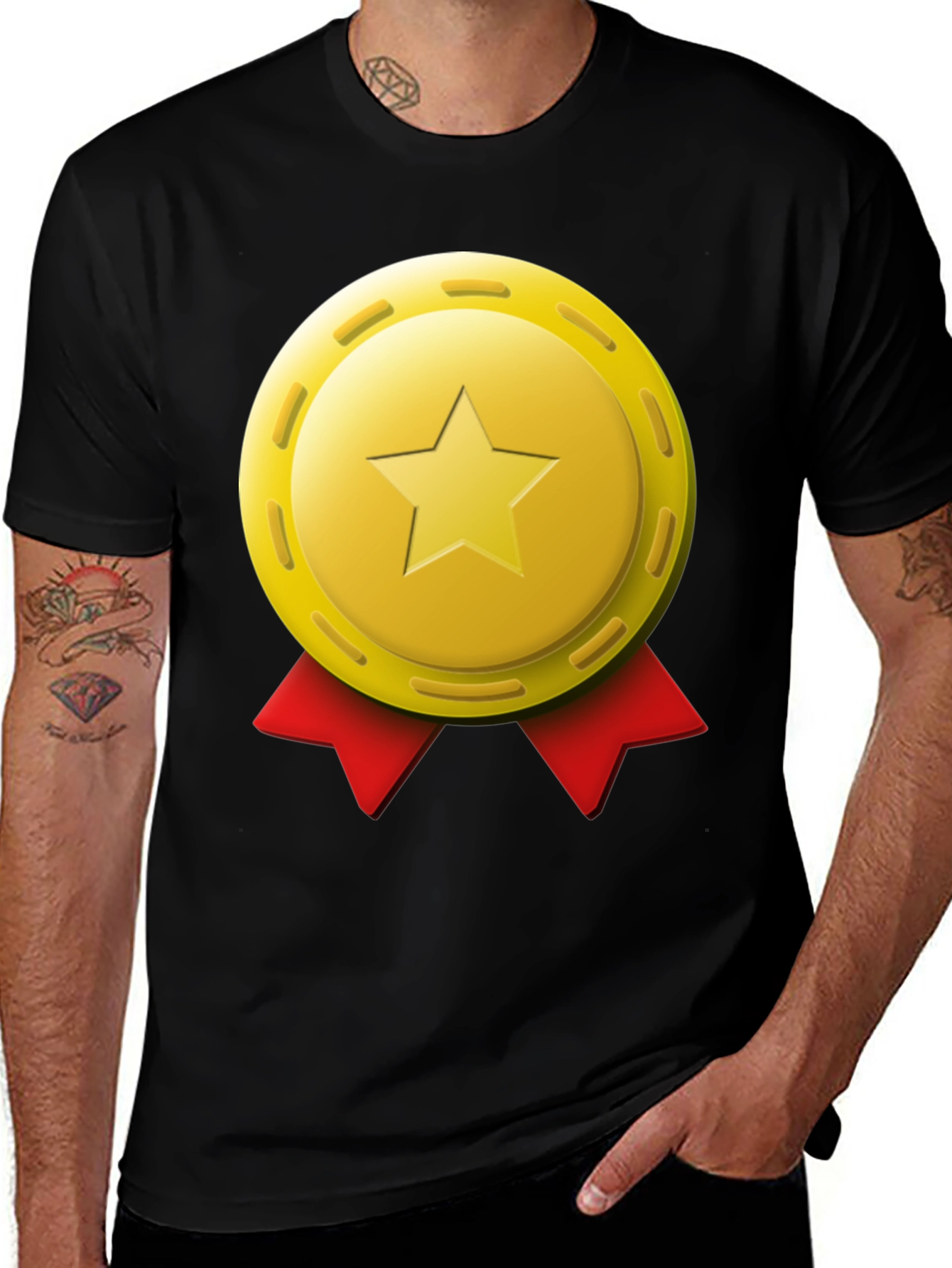 Star Medal Graphic T-Shirt - Premium Comfort